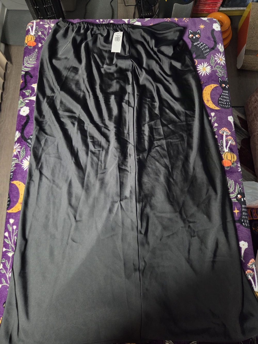 Old Navy Black Satin Maxi Skirt